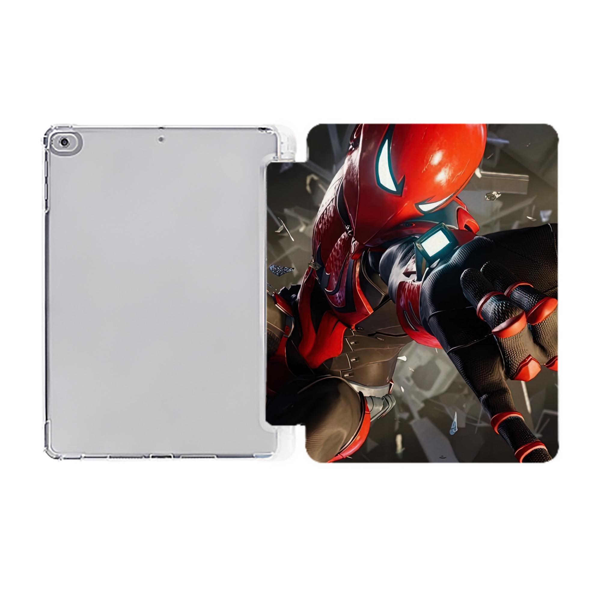 （画像用） Spider Man スパイダーマン IPad ケース ペン収納付き 三つ折りスタンド PUレザー×シリコン 対応機種9.5/10.5/10.9インチ